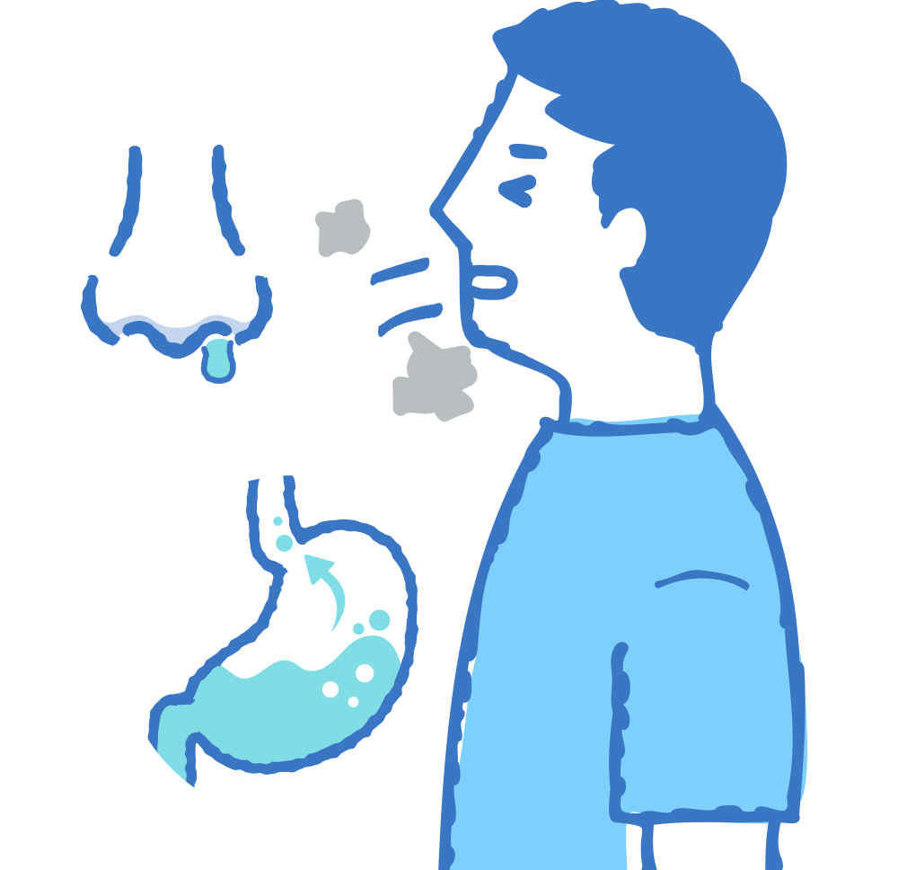 鼻の治療をしている男性
